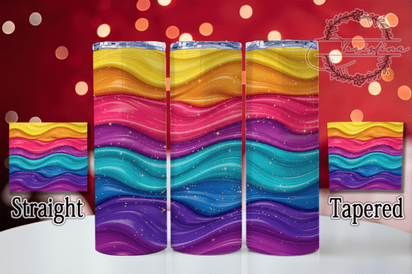 3D Abstract Rainbow Tumbler Design