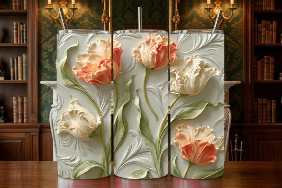 3D Bas-Relief Sculpted Tulip 20oz Skinny: A Fresh Approach to Custom Drinkware Design