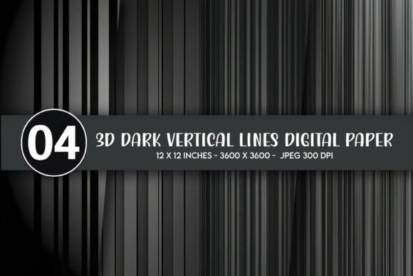 3D Dark Vertical Lines Digital Paper