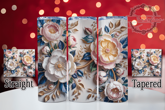 3D Floral Ivory Roses 20oz Tumbler: A Stylish Digital Design for Modern Drinkware Projects