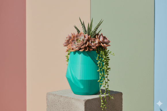 3D Modern Twisted Planter STL 071: A Versatile Addition to Contemporary Design