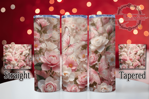 3D Pink Butterfly Tumbler Design for Creative Branding
