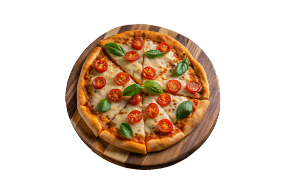 3D Pizza with Mushrooms and Asparagus PNG Graphics – Perfect for Commercial Design Projects