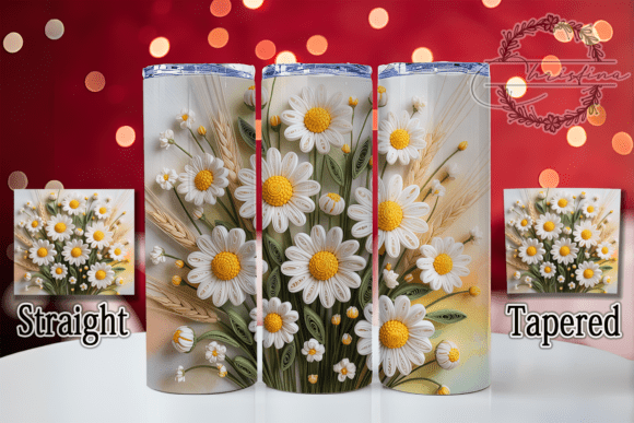 3D Quilling Daisy Floral 20oz Tumbler Design – A Creative Resource for Custom Drinkware Projects
