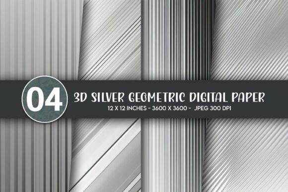 3D Silver Geometric Digital Paper: A Versatile Design Resource for Creative Projects