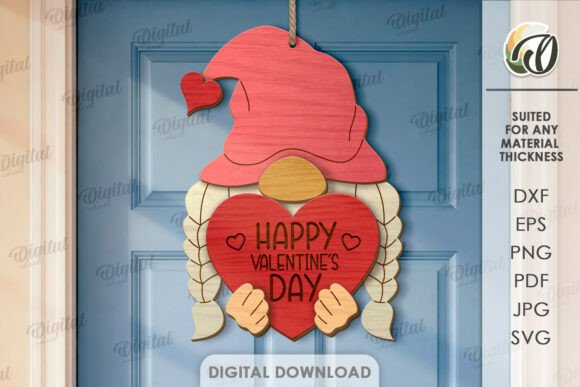 3D Valentine's Day Door Hanger Laser Cut: A Creative Digital Design for Home and Business