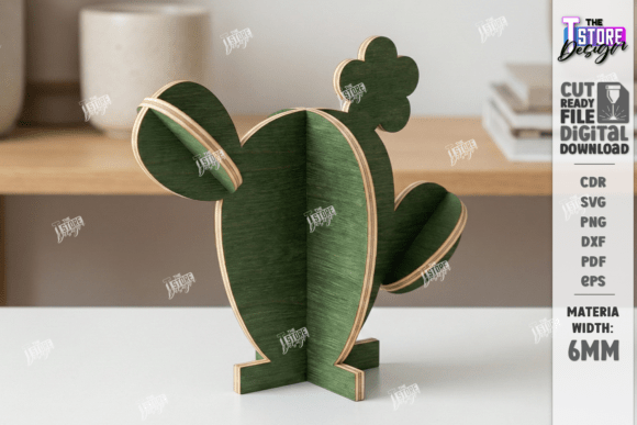3D Wooden Cactus Laser Cut Desk Decor: A Fusion of Craftsmanship and Modern Design