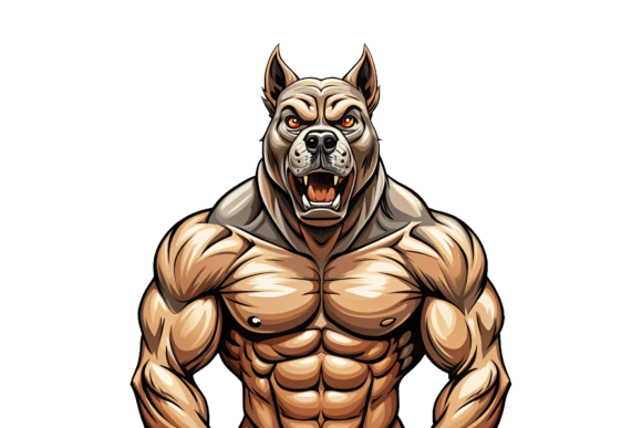 Big Muscly Bulldog T-shirt 3D PNG for Creative Design Projects