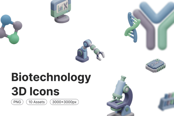 Biotechnology 3D Icons: Visual Tools for Modern Science Communication