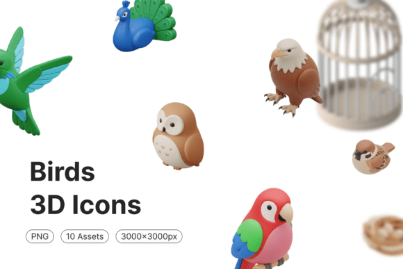 Birds 3D Icons: Creative Assets for Nature-Inspired Design