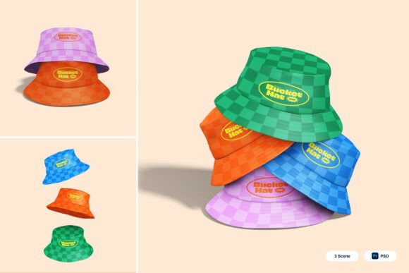Bucket Hat 3D Mockup for Realistic Branding Visuals