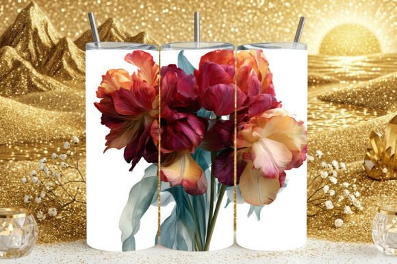 Elegant 3D Textured Floral Sublimation: Transforming Custom Drinkware Design