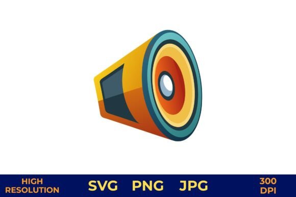 Enhance Your Designs with a 3D Speaker Icon in Gradient Colors