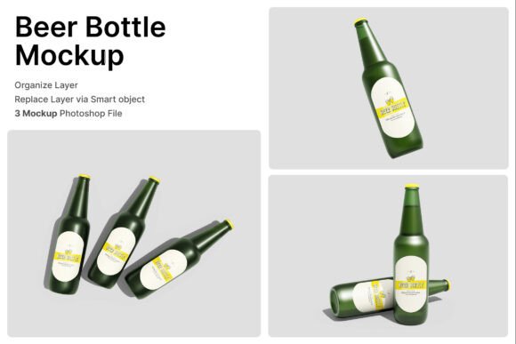 Enhancing Beverage Branding with Beer Bottle 3D Mockup