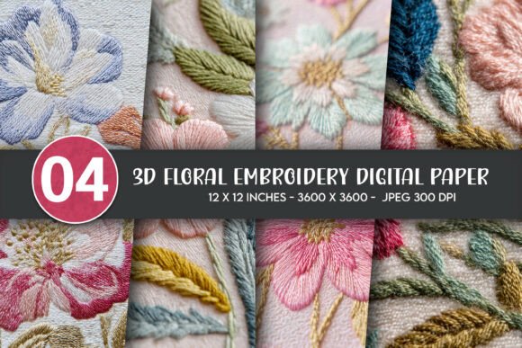 Exploring the Creative Potential of 3D Floral Embroidery Digital Paper