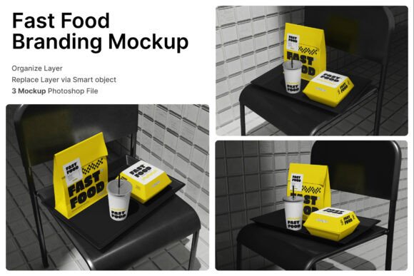 Fast Food Branding 3D Mockup