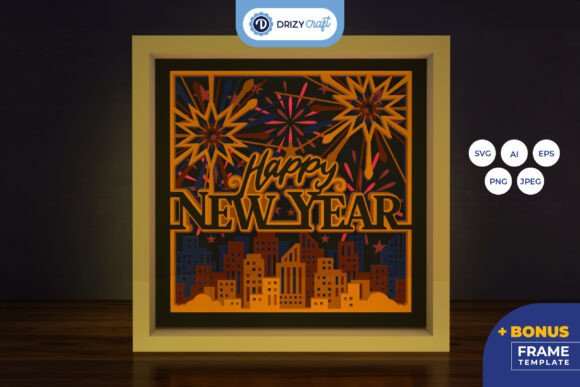 Happy New Year Light Box - 3D SVG: A Creative Way to Celebrate the New Year