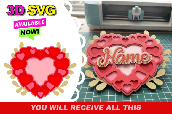 Heart Love Topper 3D SVG: Creative Design Made Easy
