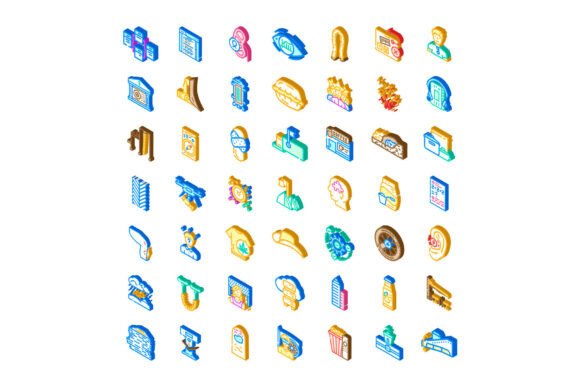 Isometric 3D Icons Collection Representi: Practical Design Solutions for Modern Visual Communication
