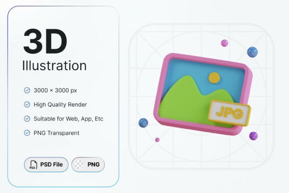 JPG Format 3D Icons for Design and Digital Media