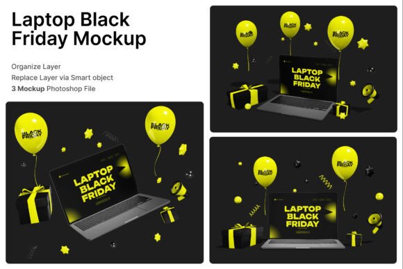 Laptop Black Friday 3D Mockup: A Practical Tool for Marketing Professionals
