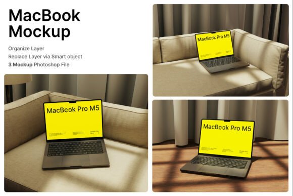 MacBook Environment 3D Mockup: Realistic Laptop Presentation Made Easy
