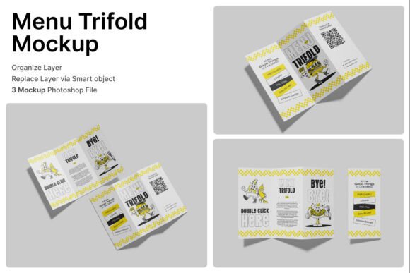 Menu Trifold 3D Mockup: A Practical Tool for Restaurant Branding and Presentation