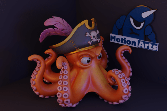 Pirate Octopus 3D Model for 3D Printing: A Stylized Fusion of Adventure and Printability
