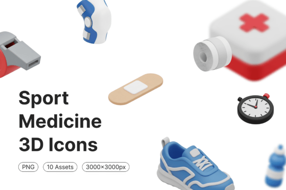 Sports Medicine 3D Icons: A Visual Tool for Health, Fitness, and Communication