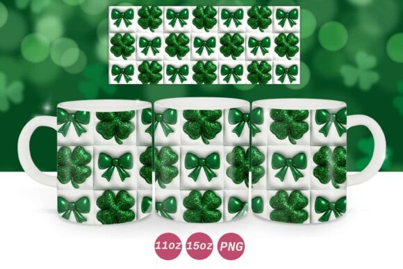 St. Patrick's Day 3D Shamrocks Mug Wrap