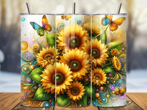 Sunflowers and Butterflies 3D Tumbler Wr: Bringing Custom Designs to Life