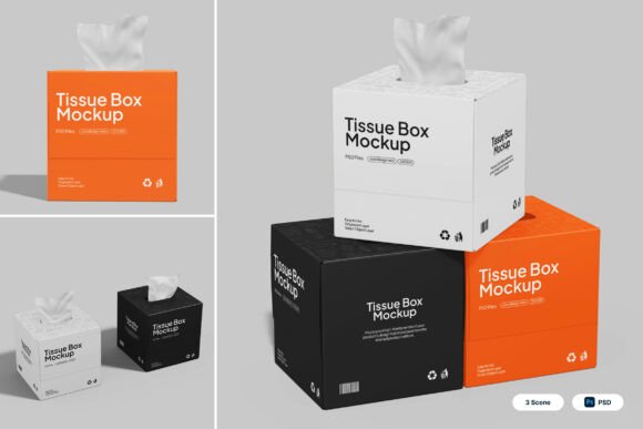 Tissue Square Box 3D Mockup: A Realistic Packaging Solution for Brands