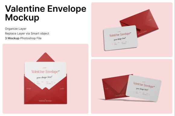 Valentine Envelope 3D Mockup: A Practical Tool for Romantic Branding and Stationery Design