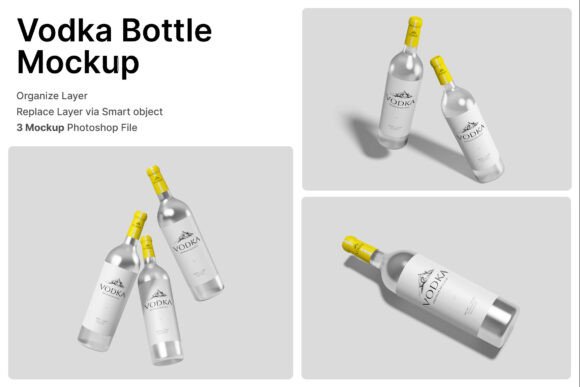 Vodka Bottle 3D Mockup: Realistic Branding for Spirits