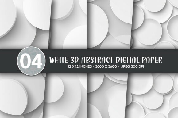 White 3D Abstract Digital Paper for Creative Projects and Personalized Design